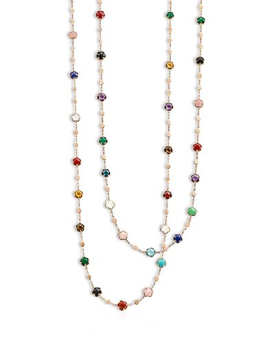 Pasquale Bruni Pasquale Bruni 18K Rose Gold Figlia dei Fiori Multi Stone Flower Necklace, 40.5