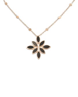 Pasquale Bruni Pasquale Bruni 18K Rose Gold Ghirlanda Onyx Marquis Cluster Pendant Necklace, 16.5