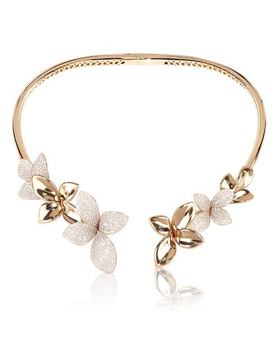 Pasquale Bruni Pasquale Bruni 18K Rose Gold Giardini Segreti Diamond Pave Floral Open Collar Necklace, 6.60 tcw