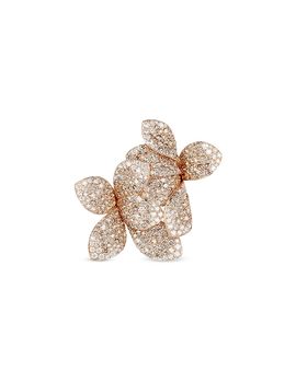 Pasquale Bruni Pasquale Bruni 18K Rose Gold Giardini Segreti White & Champagne Diamond Pave Floral Ring
