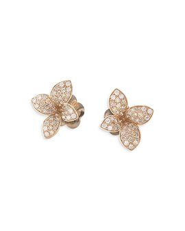 Pasquale Bruni Pasquale Bruni 18K Rose Gold Petit Garden White & Champagne Flower Stud Earrings
