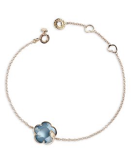 Pasquale Bruni Pasquale Bruni 18K Rose Gold Petit Joli Lunar Night Blue Gem & Diamond Flower Chain Bracelet