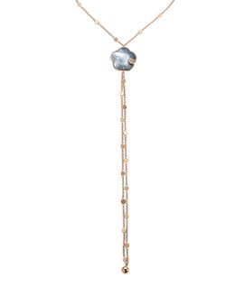 Pasquale Bruni Pasquale Bruni 18K Rose Gold Toni Joli Lunar Night Blue Moon Gem & White and Champagne Diamonds Lariat Necklace, 17.3