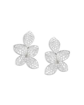Pasquale Bruni Pasquale Bruni 18K White Gold Giardini Segreti Diamond Pave Cluster Flower Statement Earrings