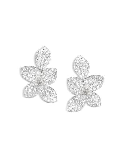 Pasquale Bruni Pasquale Bruni 18K White Gold Giardini Segreti Diamond Pave Cluster Flower Statement Earrings