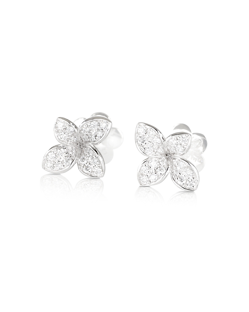 Pasquale Bruni Pasquale Bruni 18K White Gold Petit Garden Diamond Flower Stud Earrings, 0.32 tcw