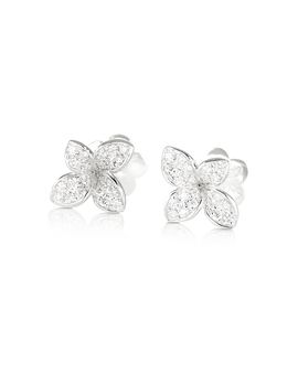 Pasquale Bruni Pasquale Bruni 18K White Gold Petit Garden Diamond Flower Stud Earrings, 0.32 tcw