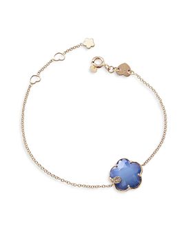 Pasquale Bruni Women's Petit Joli 18K Rose Gold, 0.04 TCW Diamond & Multi-Gemstone Flower Charm Bracelet/7.28"