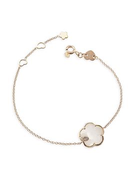 Pasquale Bruni Women's Petit Joli 18K Rose Gold, White Agate & 0.04 TCW Diamond Flower Charm Bracelet/7.28"