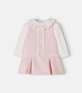 Patachou Patachou Baby tweed and cotton-blend dress and top set