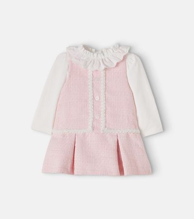 Patachou Patachou Baby tweed and cotton-blend dress and top set
