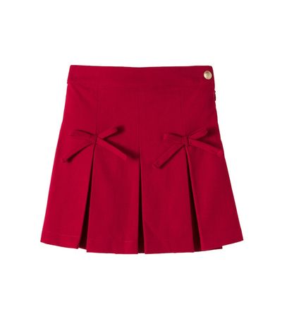 Patachou Patachou Bow-detail pleated skirt