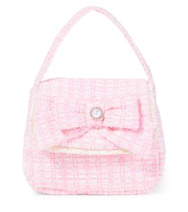 Patachou Patachou Bow-detail tweed shoulder bag