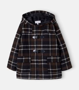 Patachou Patachou Checked hooded duffel coat