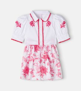 Patachou Patachou Cotton shirt and skirt set