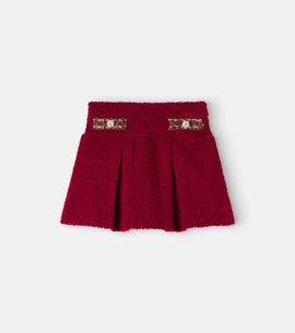 Patachou Patachou Embellished pleated bouclé skirt