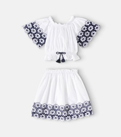 Patachou Patachou Floral cotton top and skirt set