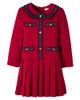 Patachou Patachou Pleated tweed-trimmed cotton dress - 1