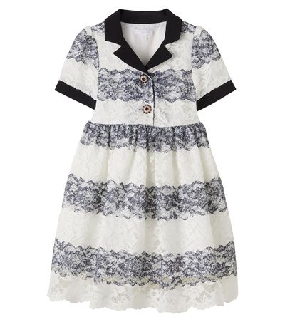 Patachou Patachou Striped lace dress
