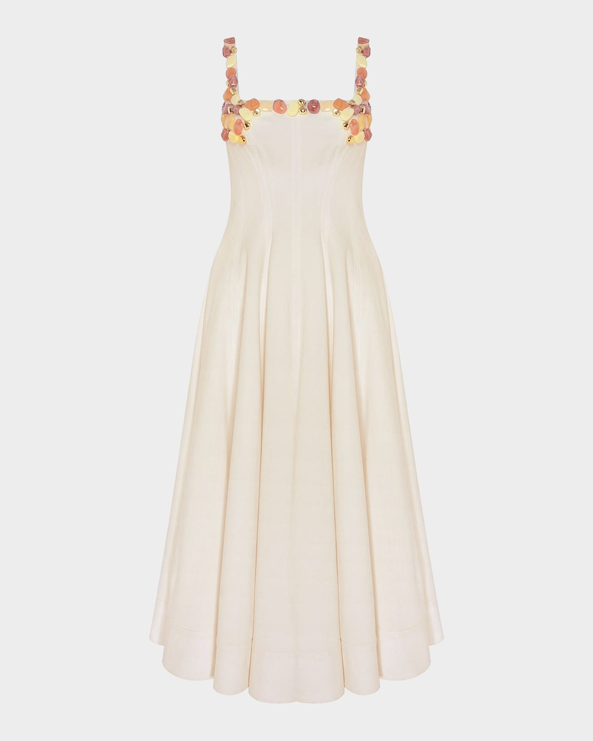 PatBO Gabriela Beaded Fit-&-Flare Midi Dress