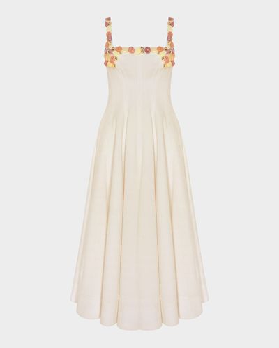 PatBO Gabriela Beaded Fit-&-Flare Midi Dress