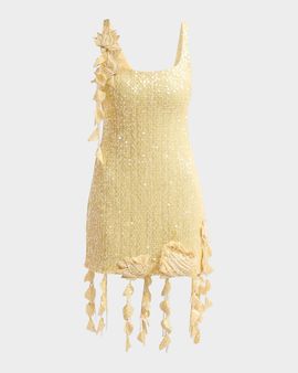 PatBO Iara Sequin Crochet Mini Dress