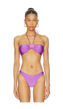 PatBO PatBO Aurora Lotus Buckle Bikini Top
