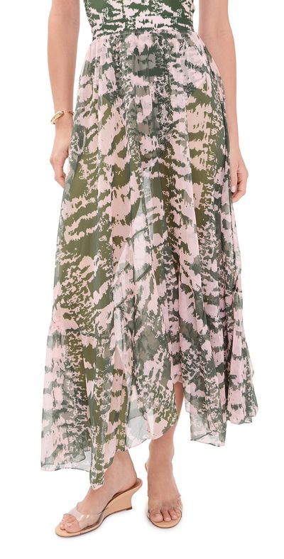 PatBO PatBO Botanic Stripe Long Skirt Green
