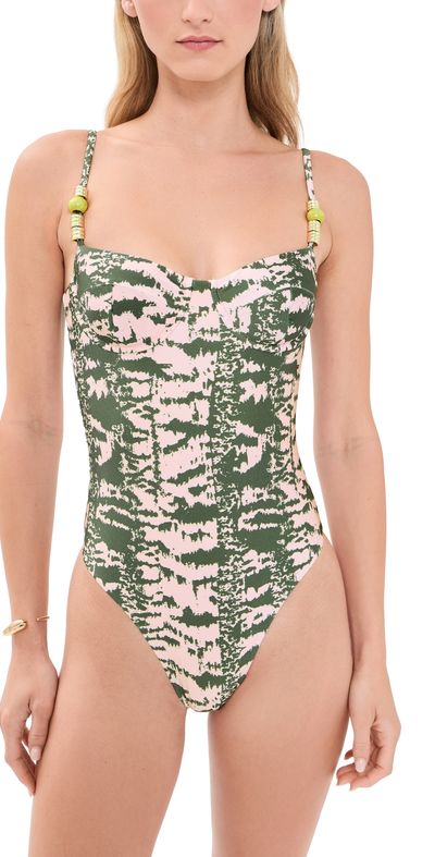 PatBO PatBO Botanic Stripe One Piece Green