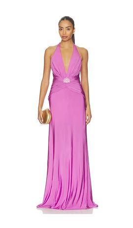 PatBO PatBO Gisele Jersey Back Slit Maxi Dress