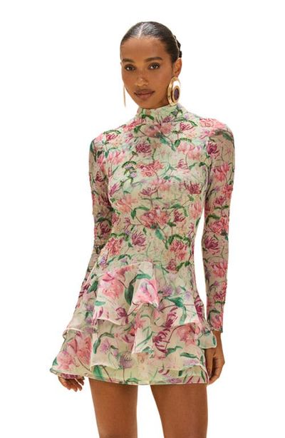 PatBO PatBO Honey Flower Long Sleeve Mini Dress