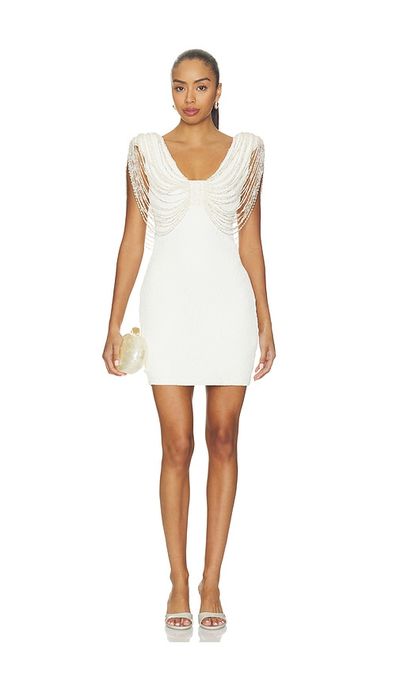 PatBO PatBO Isadora Knit Beaded Sleeve Mini Dress