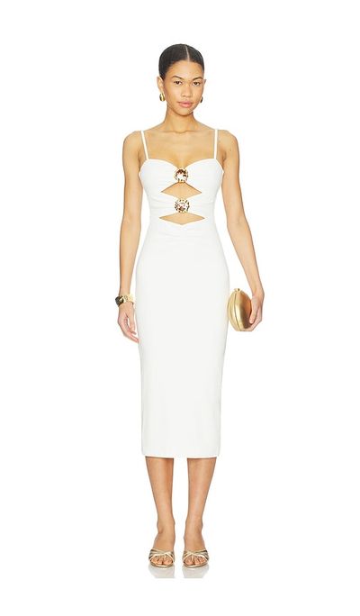 knee length dresses for ladies JADE KNIT CUT OUT MIDI DRESS – PatBO