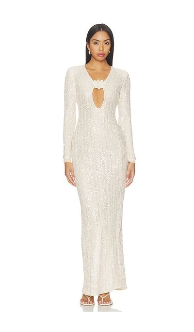 PatBO PatBO Lara Crochet Plunge Maxi Dress
