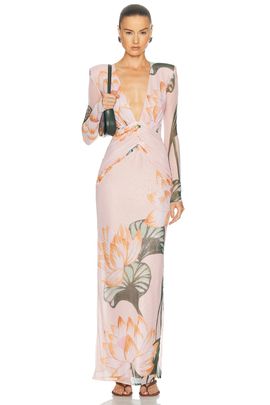 PatBO PatBO Lotus Long Sleeve Maxi Dress