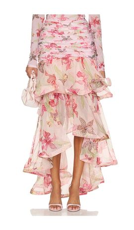 PatBO PatBO Orchid Bloom Chiffon Maxi Skirt