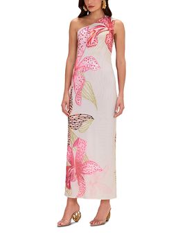 strapless open back dress MOONLIT JERSEY ONE SLEEVE GOWN – PatBO main image 0