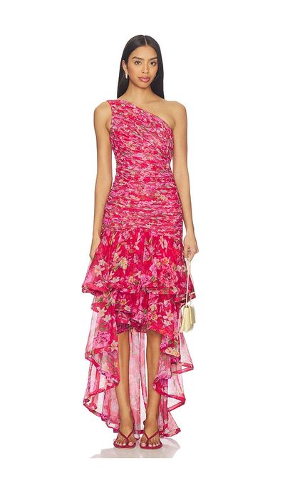 PatBO PatBO Peony Asymmetrical Maxi Dress