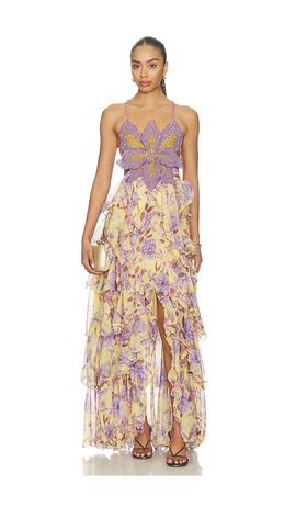 PatBO PatBO Peony Butterfly Maxi Dress