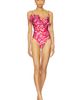 PatBO PatBO Peony Print Lycra Ruffle Bodysuit - 1