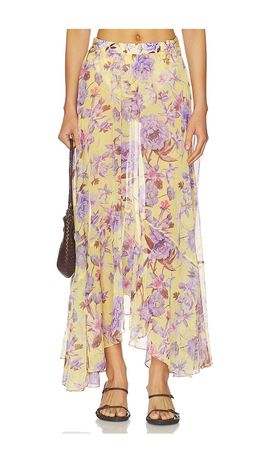 PatBO PatBO Peony Print Maxi Skirt