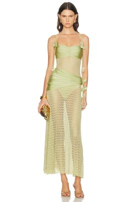 PatBO PatBO Petal Sheen Flower Applique Beach Dress