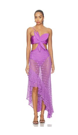 PatBO PatBO Sirena Mesh Flower Maxi Dress