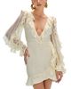 Patbo PatBO Wave Mesh Long Sleeve Mini Dress - 1