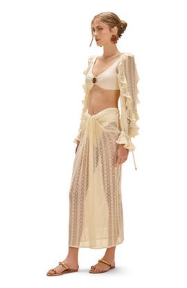PatBO PatBO Wave Mesh Maxi Skirt