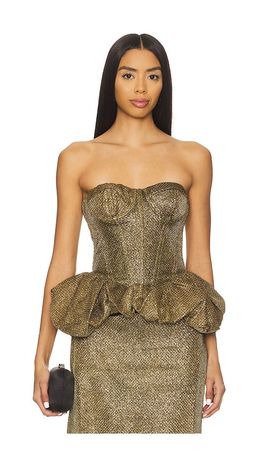 PatBO PatBO Weave Peplum Top