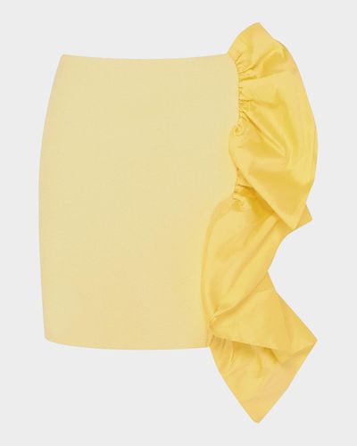 PatBO Taffeta Ruffle Mini Skirt