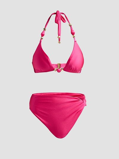 PatBO Women's Aurora Halter Bikini Top