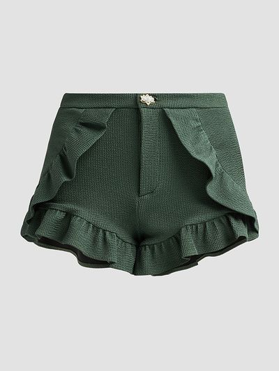 PatBO Women's Cora Ruffle Knit Shorts
