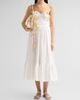 PatBO Women's Floral Applique Tricoline Bustier Midi Dress - 2